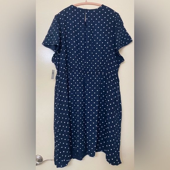 Navy Polka Dot Dress - Picture 3 of 4